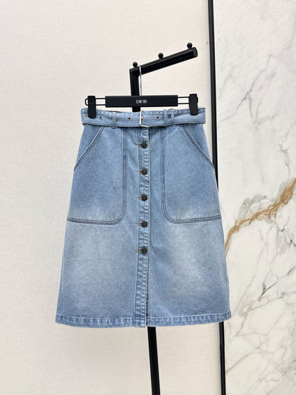 D*r 25ss belted denim skirt