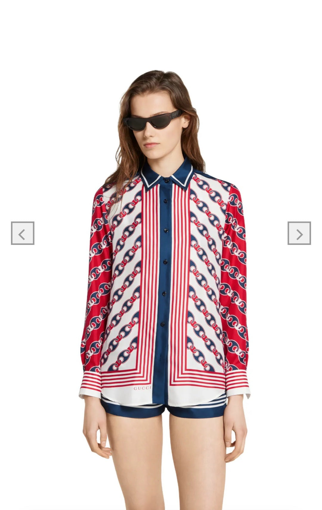 Gu* 25ss chain printed shirt
