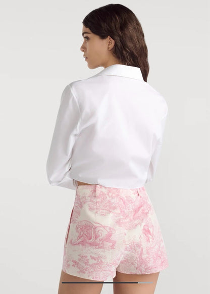 D*r 25ss printed cotton poplin shorts
