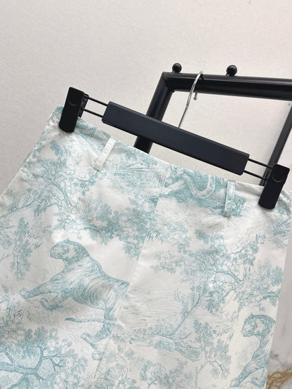 D*r 25ss printed cotton poplin shorts