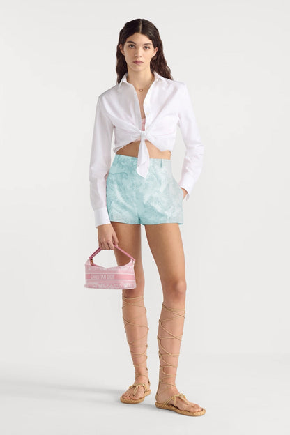 D*r 25ss printed cotton poplin shorts