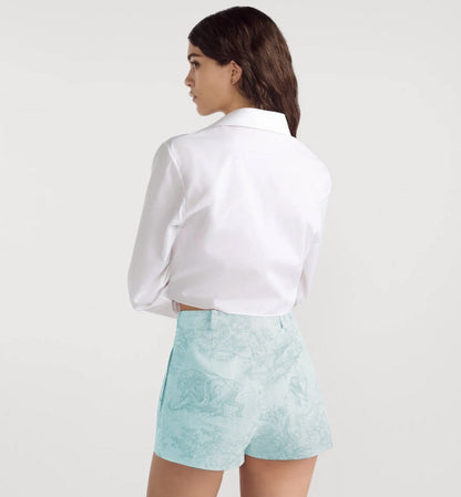 D*r 25ss printed cotton poplin shorts