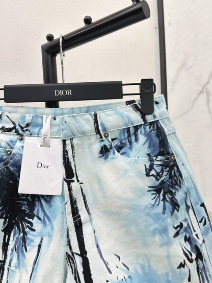 D*r 25ss banbou motif denim shorts