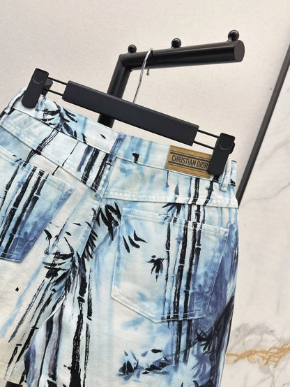D*r 25ss banbou motif denim shorts