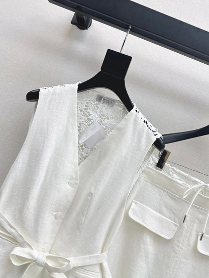 Brune*C 25ss lace vest and skirt set