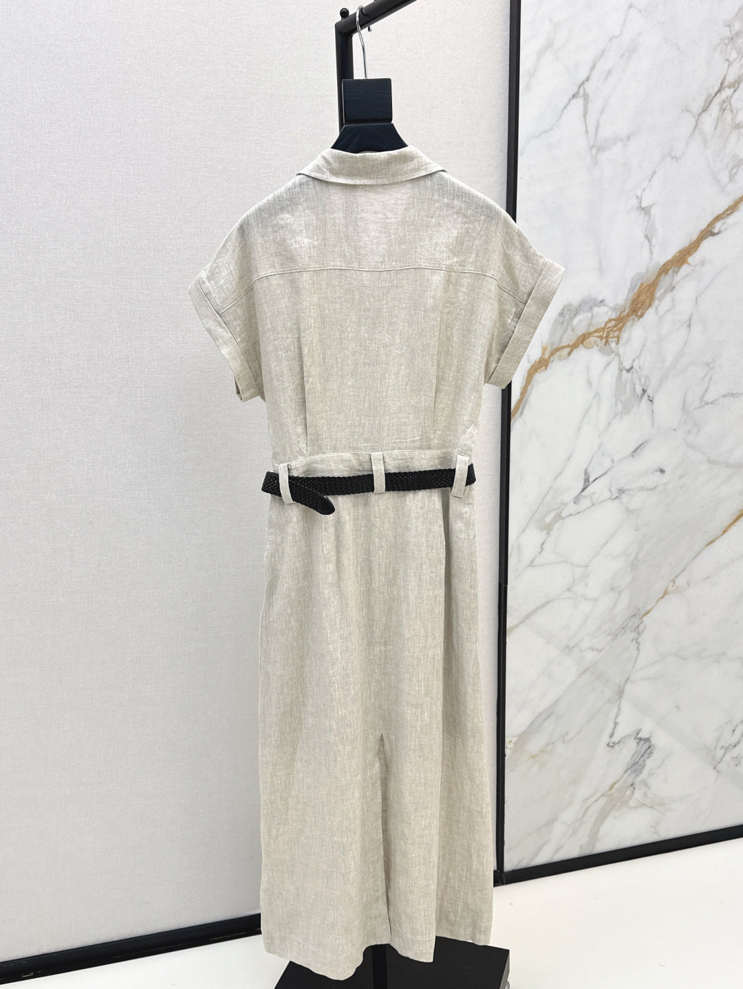 Valen* 25ss belted short-sleeve shirt dress