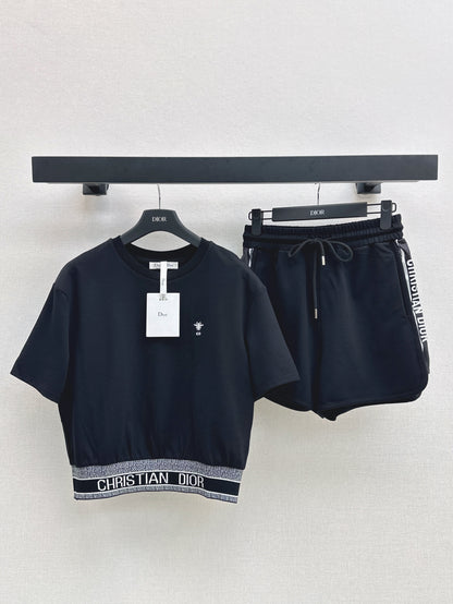 D*r 25ss embroidered web hem top and shorts set