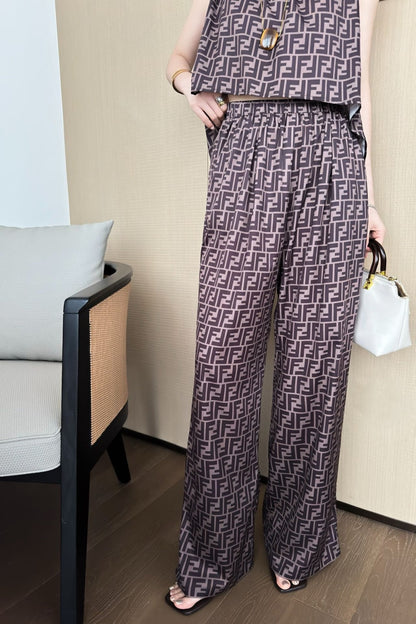 Fd* 25ss FF cami top and wide-leg pants set