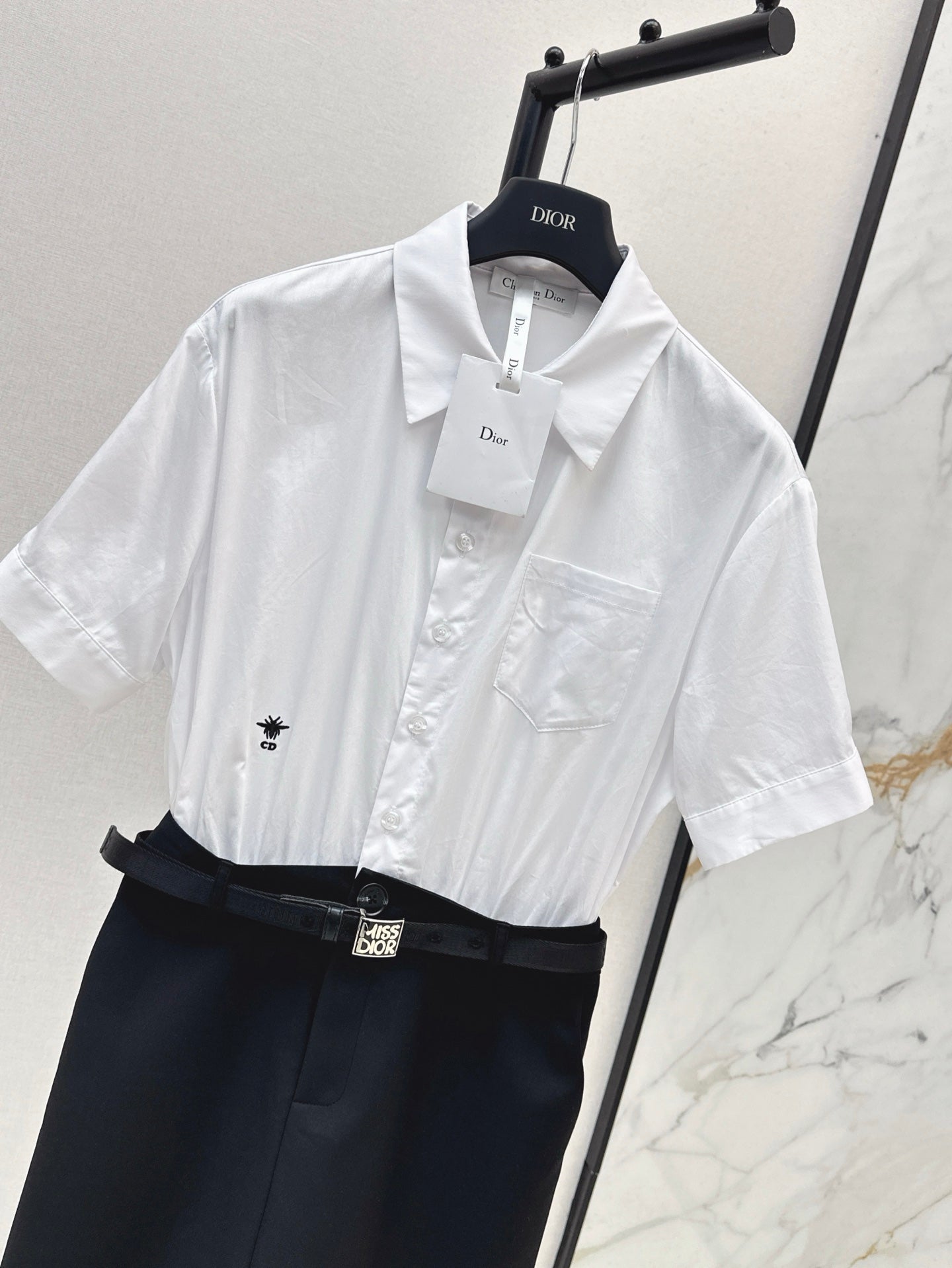 D*r 25ss spliced belted shirtdress