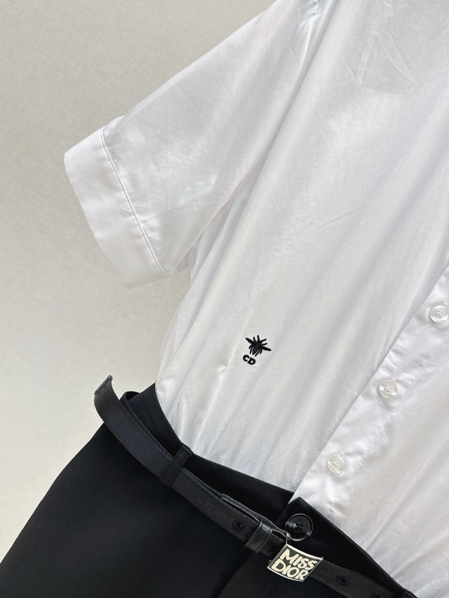 D*r 25ss spliced belted shirtdress