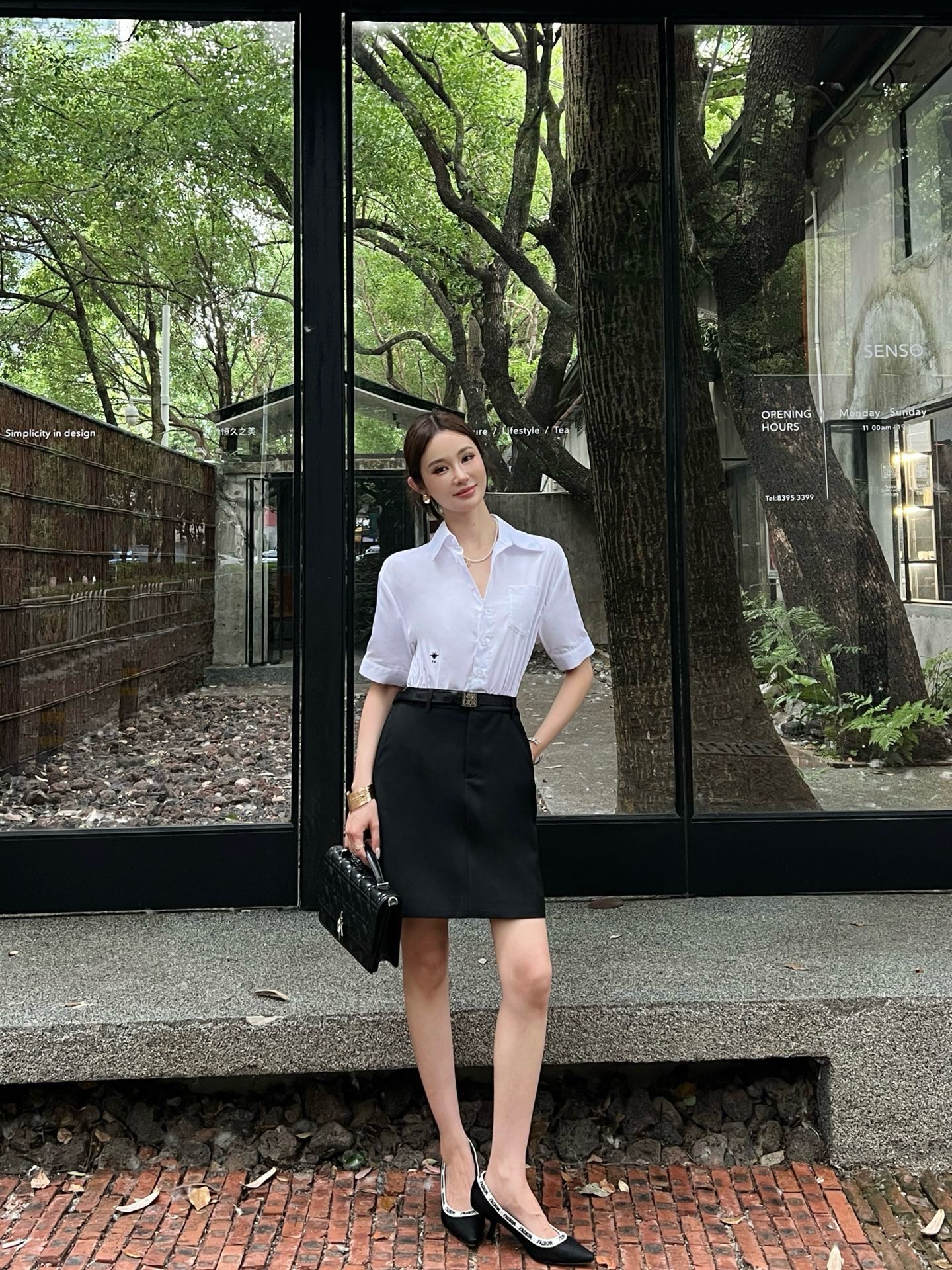 D*r 25ss spliced belted shirtdress