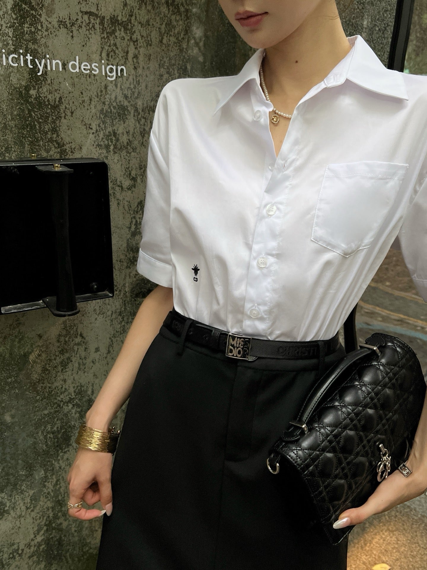 D*r 25ss spliced belted shirtdress