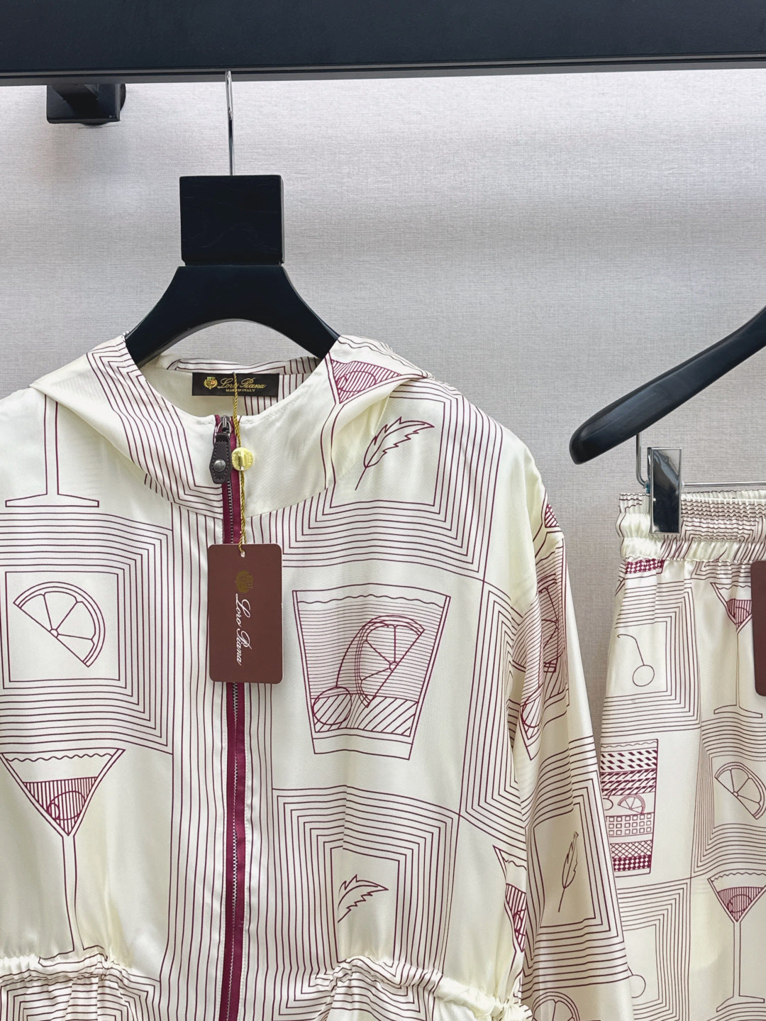 Lor*P 25ss printed silk jacket and shorts set