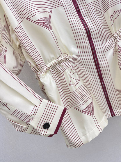 Lor*P 25ss printed silk jacket and shorts set