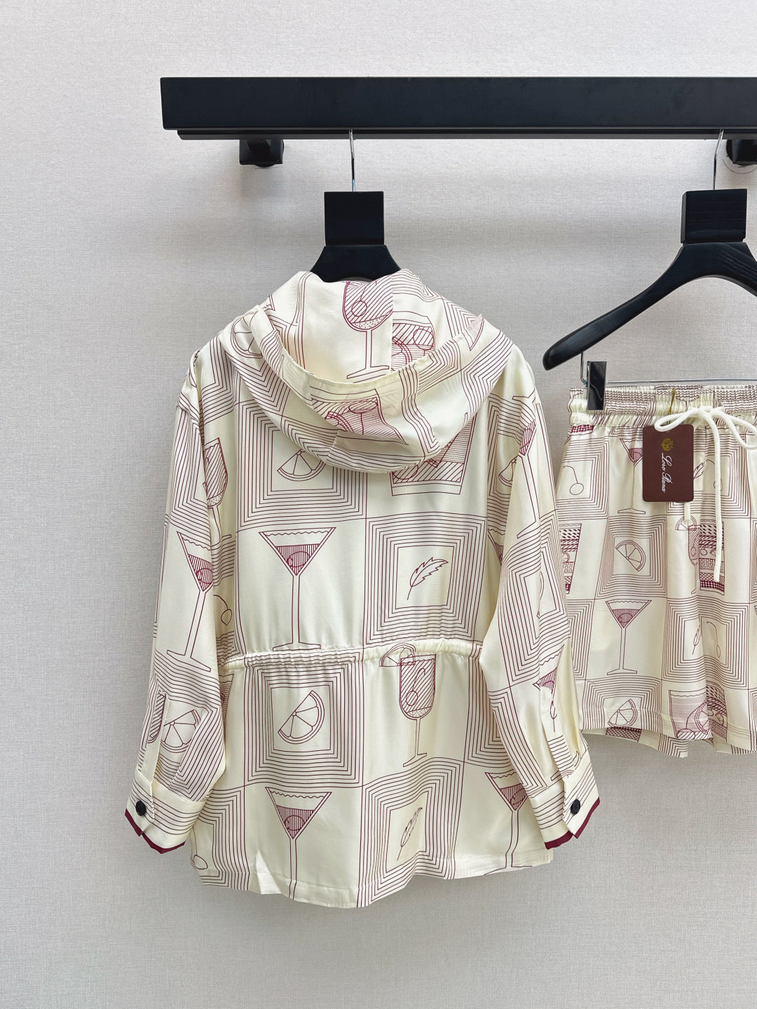 Lor*P 25ss printed silk jacket and shorts set