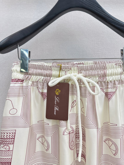 Lor*P 25ss printed silk jacket and shorts set