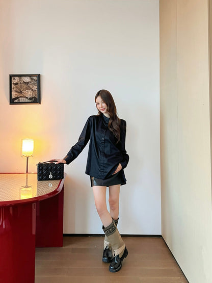 D*r 25ss bee embroidered long blouse