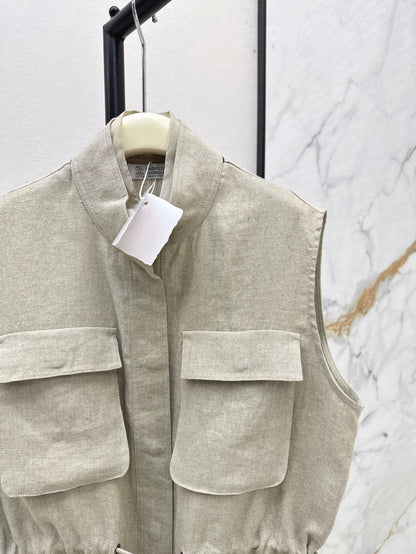Brune*C 25ss linen drawstring vest