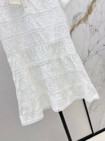 Cel* 25ss embroidered trim minidress