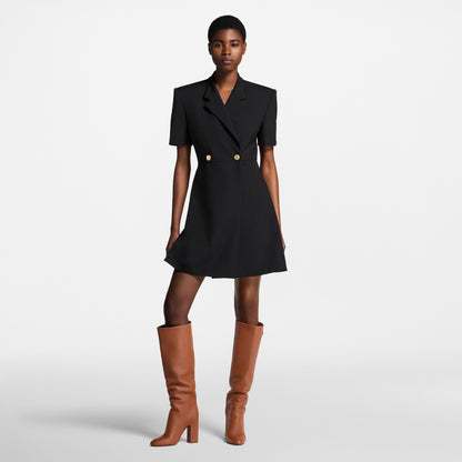 Loui* 25ss short-sleeve tailored wrap dress