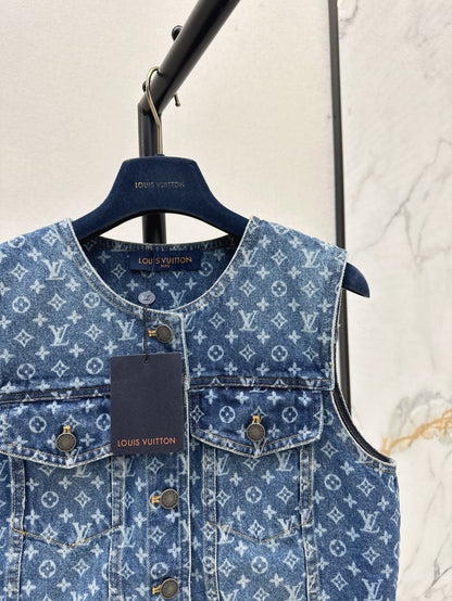 Loui* 25ss monogram sleeveless denim jacket