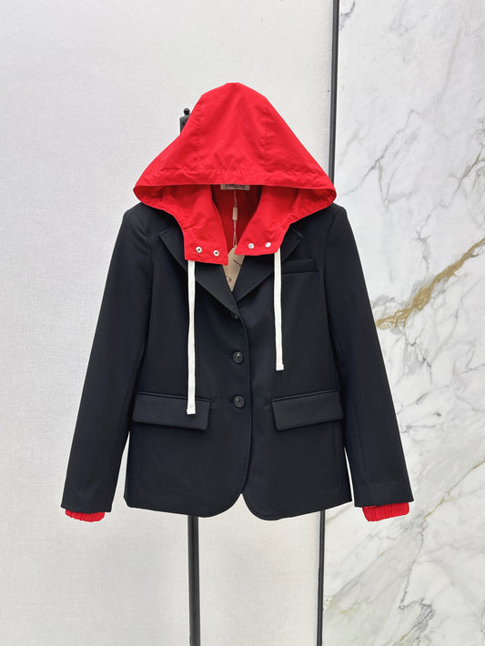 M*u 25ss mohair hooded blazer jacket
