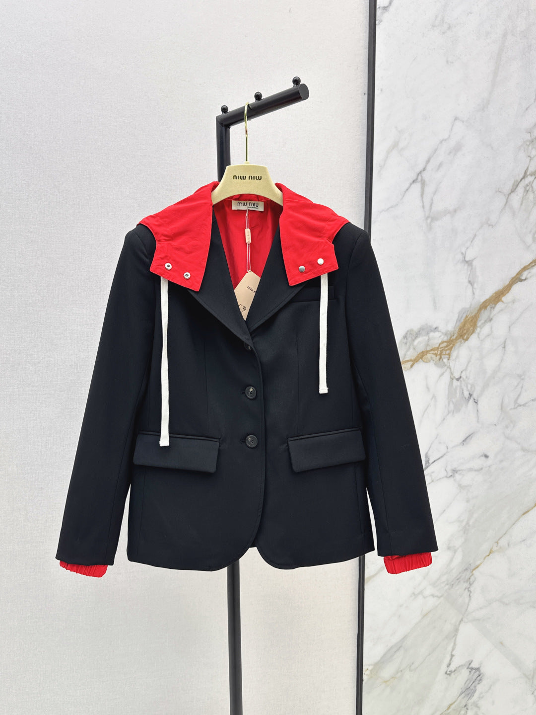 M*u 25ss mohair hooded blazer jacket