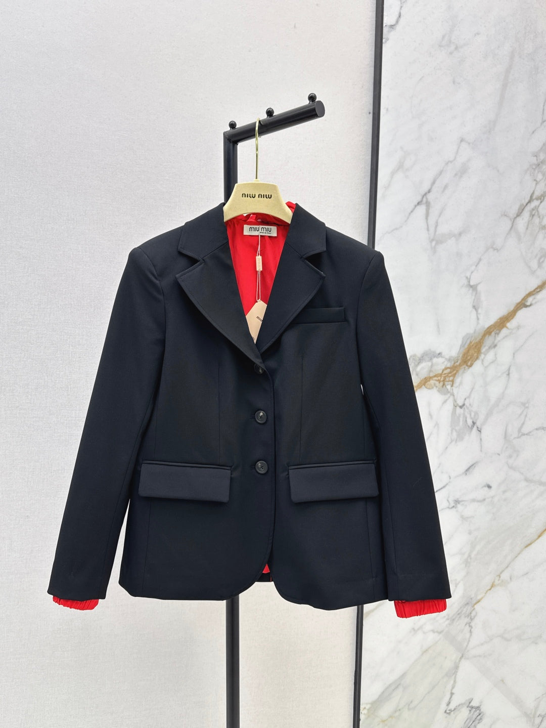 M*u 25ss mohair hooded blazer jacket
