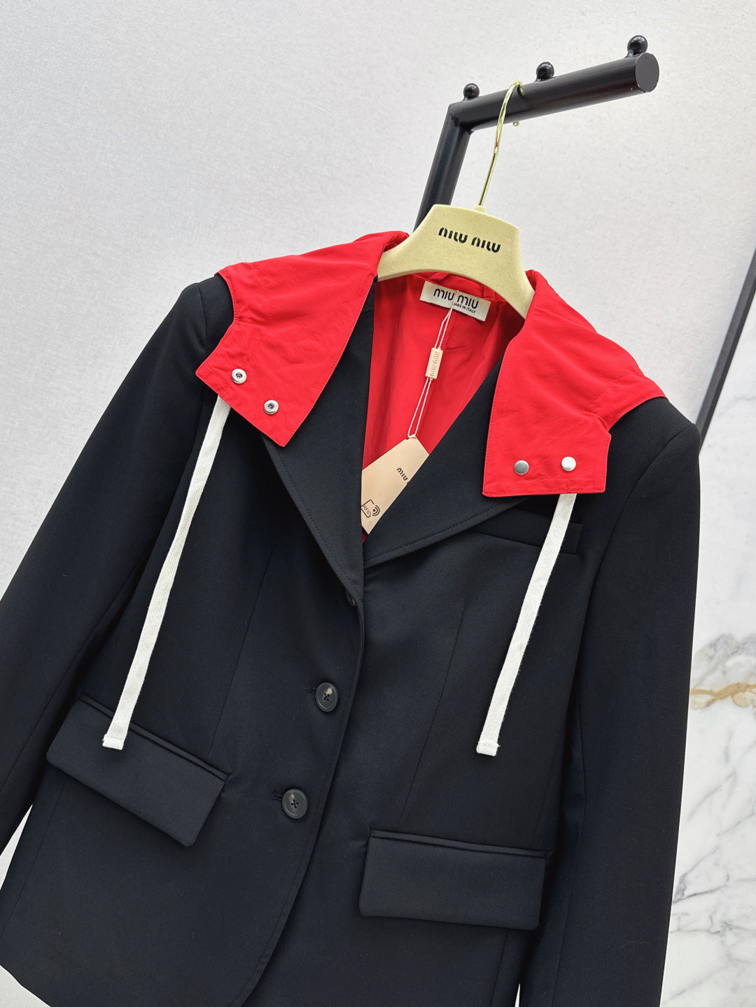 M*u 25ss mohair hooded blazer jacket