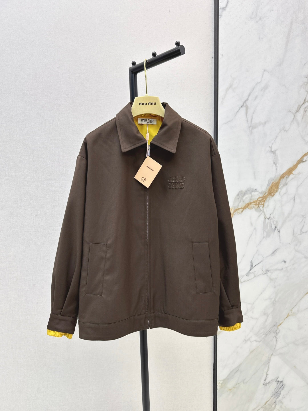 M*u 25ss mohair hooded blazer jacket