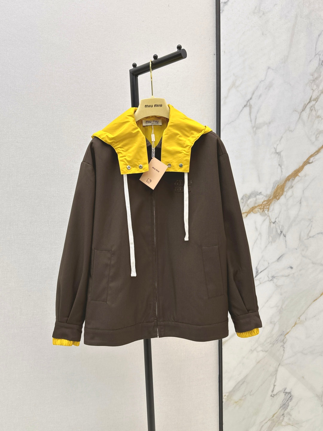 M*u 25ss mohair hooded blazer jacket