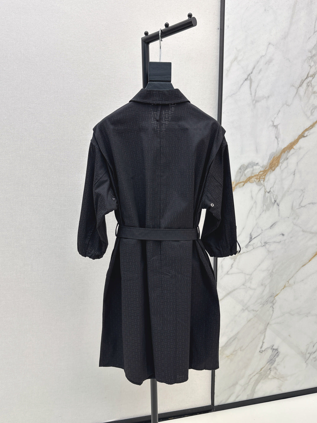 Herm* 25ss motif jacquard cotton shirt dress