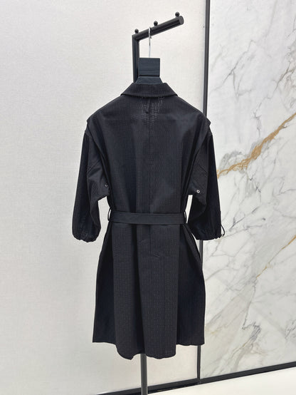 Herm* 25ss motif jacquard cotton shirt dress