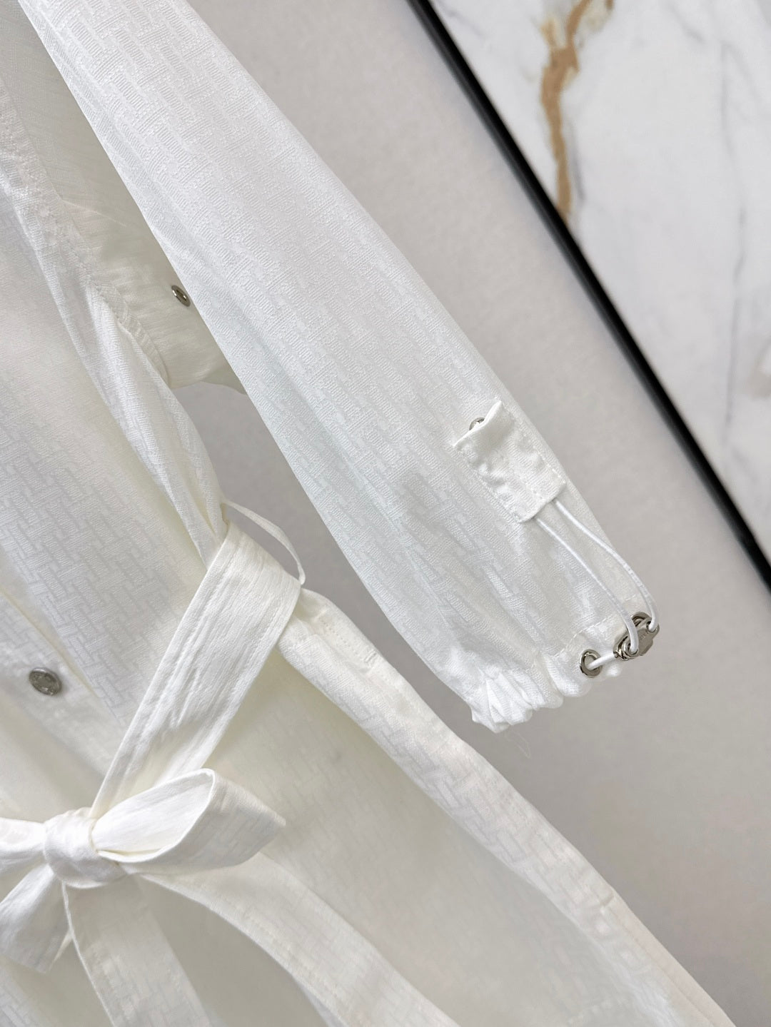 Herm* 25ss motif jacquard cotton shirt dress