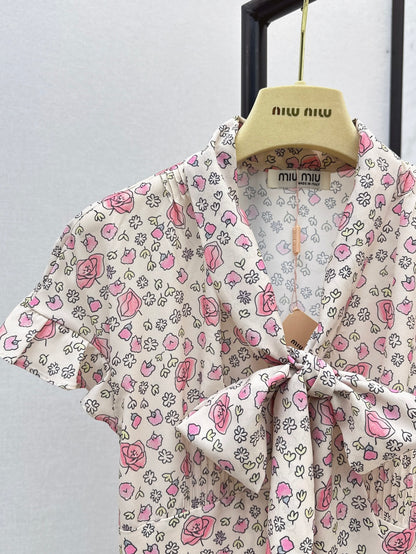M*u 25ss floral print tied dress