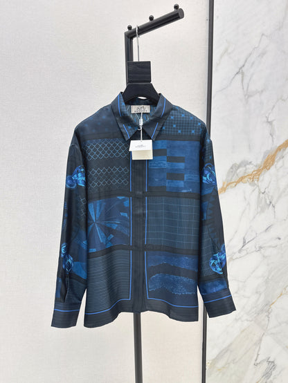 Herm* 25ss printed silk shirt