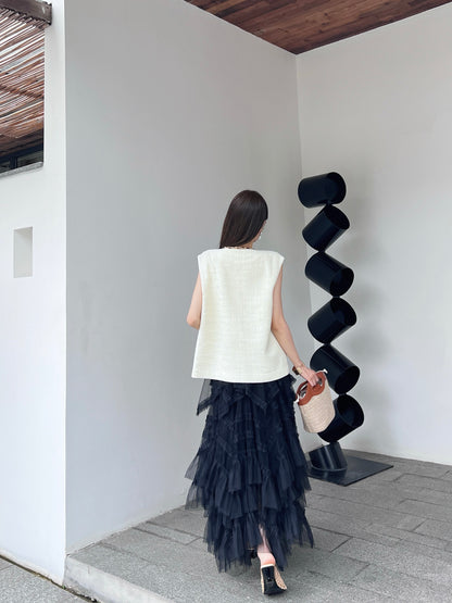 C*nel 25ss sequins tweed vest