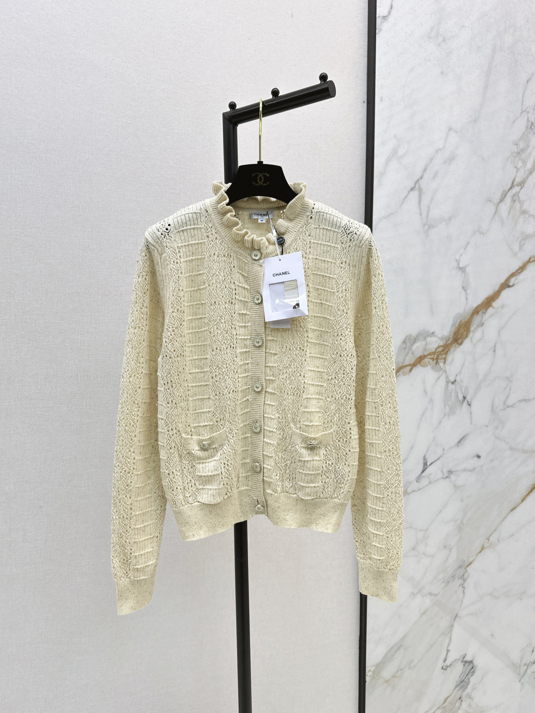 C*nel 25ss hollow macrame cardigan