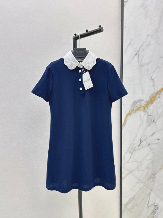Valen* 25ss embroidered polo dress