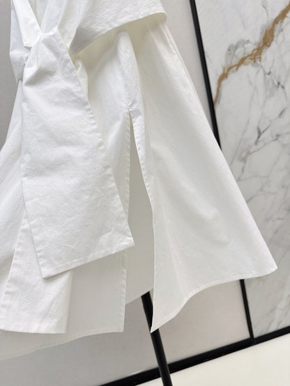 Loe* 25ss cotton ballon shirt and wrap skirt set