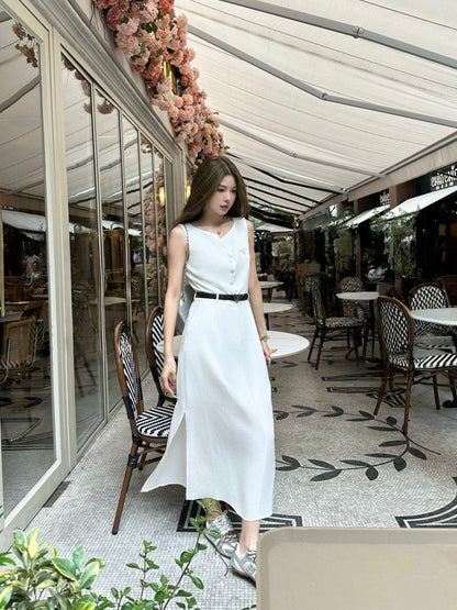 Pra* 25ss cotton belted dress