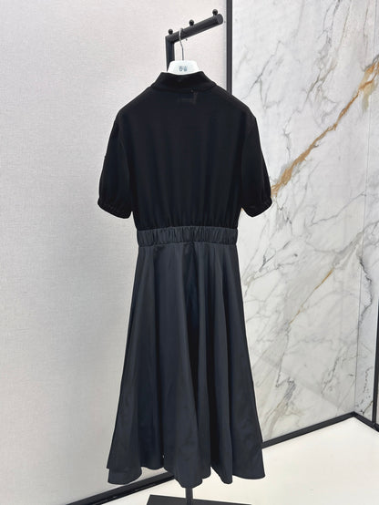 Monc* 25ss turtleneck cotton midi dress