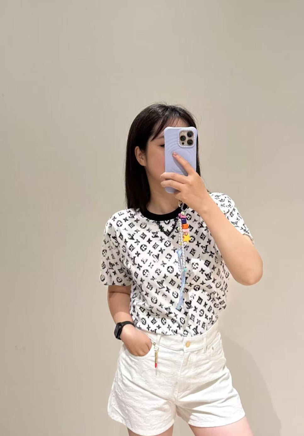 Loui* 25ss washed monogram cotton t-shirt