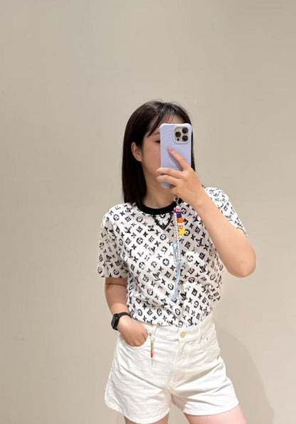 Loui* 25ss washed monogram cotton t-shirt