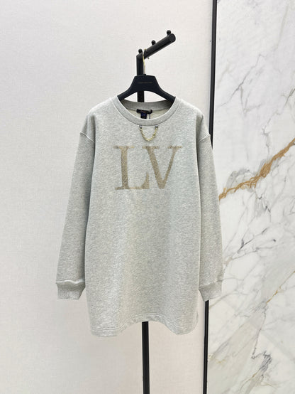Loui* 25ss rhinestone signature hoodie