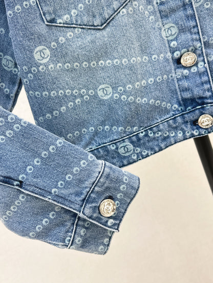 C*nel 25ss print denim jacket
