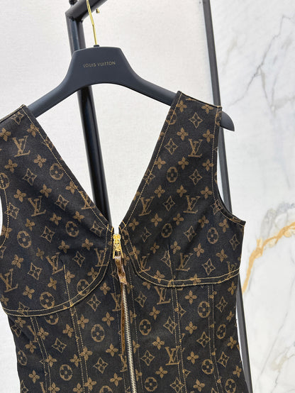 Loui* 25ss monogram denim dress