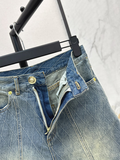 Balm* 25ss diamond denim shorts