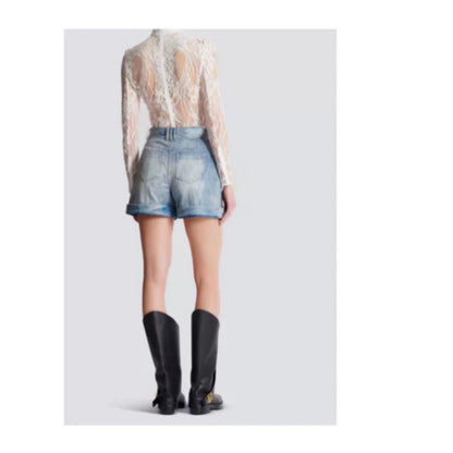 Balm* 25ss diamond denim shorts