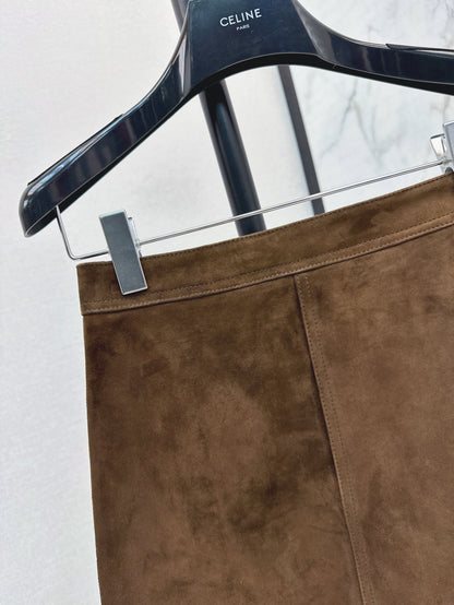 Cel* 25ss suede mini skirt